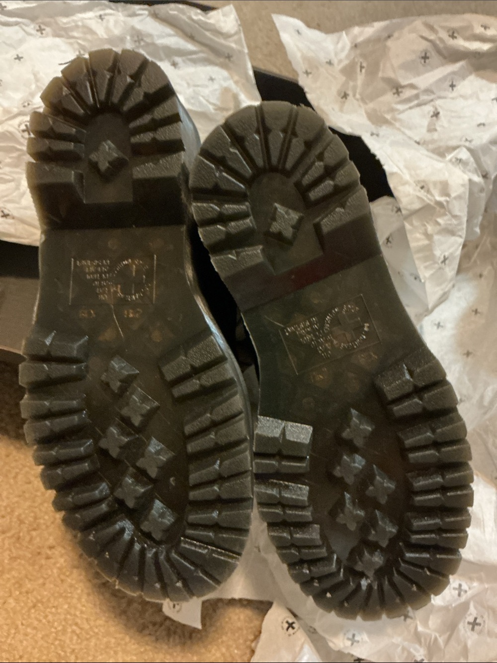 Dr. Marten’s x Rick Owen’s Black Leather Platform Combat Boots with Side Zip - Picture 7 of 7